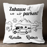 Personalized Camping Pillows, Camper Gifts, Camper Accessories, Home is Where We Park